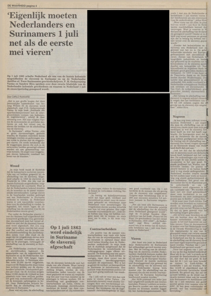 Artikel uit De Waarheid.