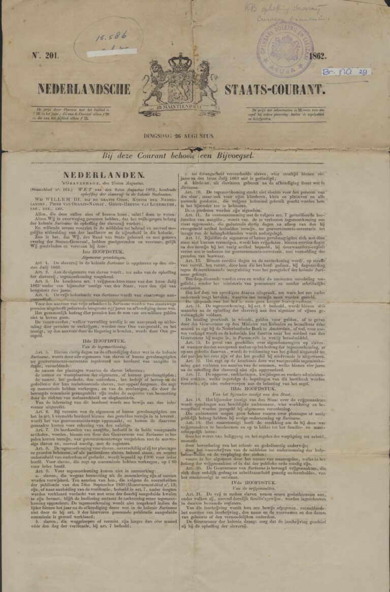 De Nederlandsche Staatscourant van 1862.