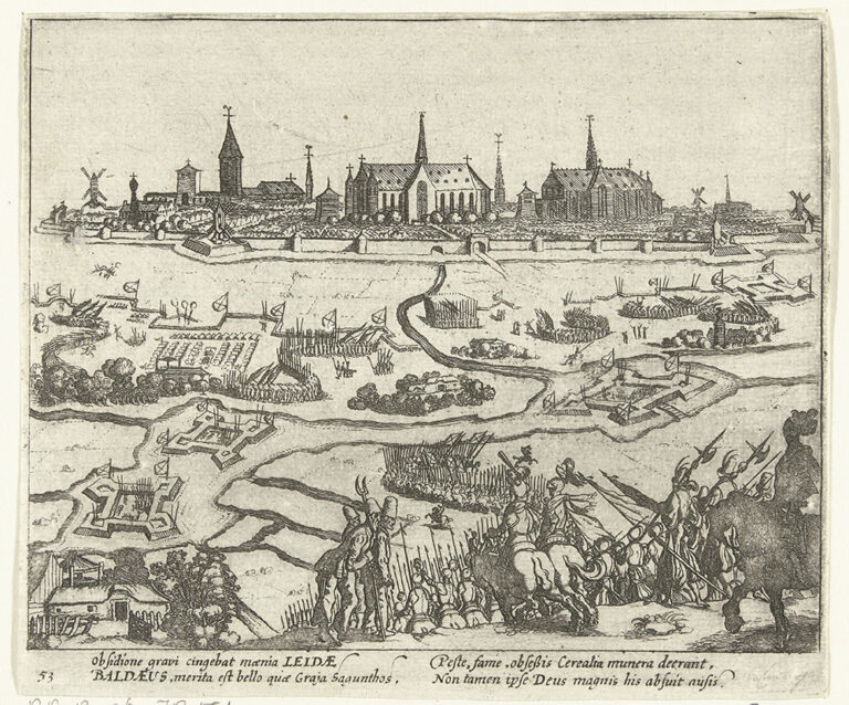 Beleg van Leiden, 1574 door Simon Frisius.