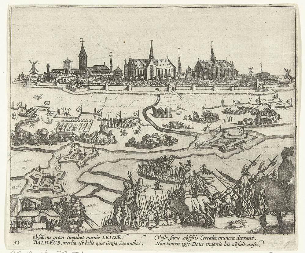 Beleg van Leiden, 1574 door Simon Frisius.