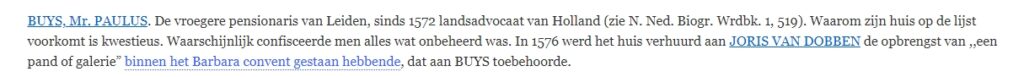 De vermelding van Paulus Buys in de lijst met de Leidse Glippers.