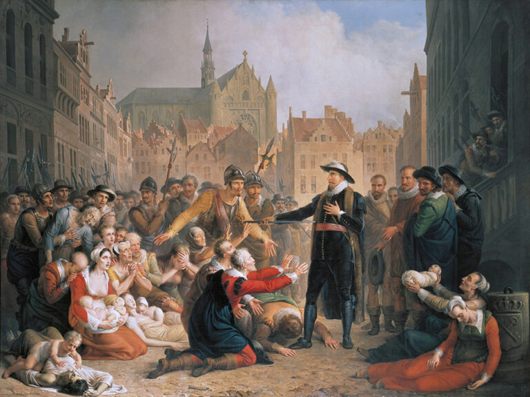 "De zelfopoffering van Burgemeester Van der Werff" door Mattheus Ignatius van Bree (1773 - 1839).
