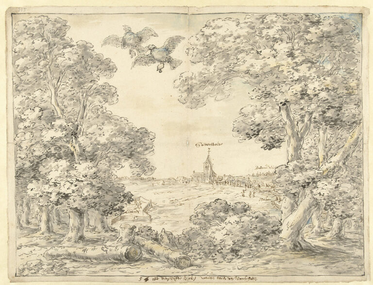 Gezicht op Zoeterwoude en de Lammenschans.