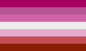 De Lesbian Pride Flag zonder kusafdruk.