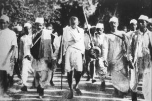 Ghandi during the Salt March.