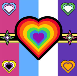 De M.O.V.I.N.G. - H.E.A.R.T.S. Pride Flag.