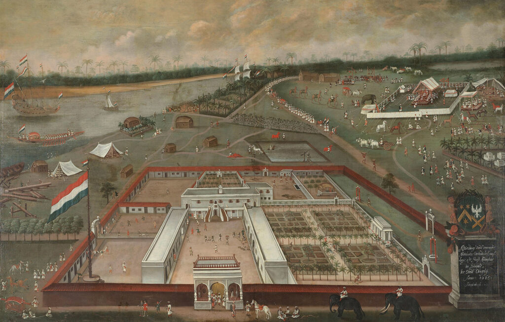 De handelsloge van de VOC in Hougly.